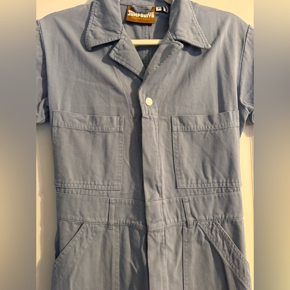 Big Bud Press periwinkle short sleeve Jumpsuit (petite) - Picture 6 of 7